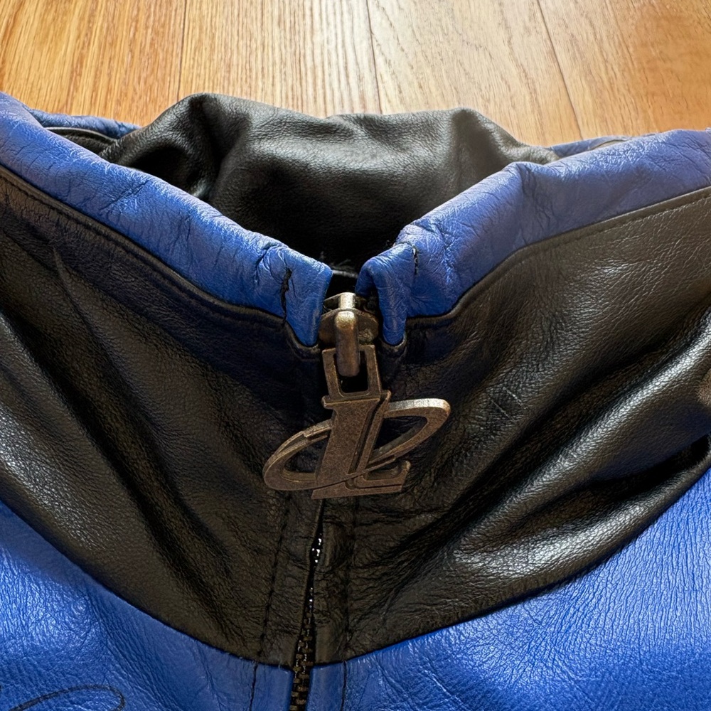 Detroit Lions Logo Athletic Sharktooth Vintage 90s Leather Jacket Moore Signed L - Picture 7 of 16